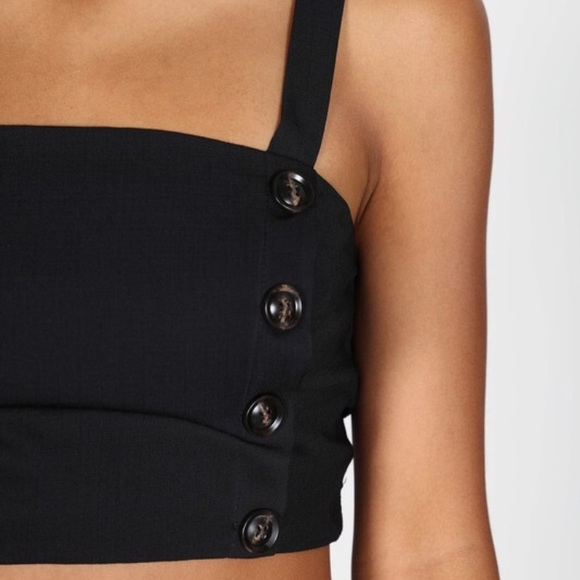 🆕Vera Black Button Front Crop Top - Picture 4 of 8